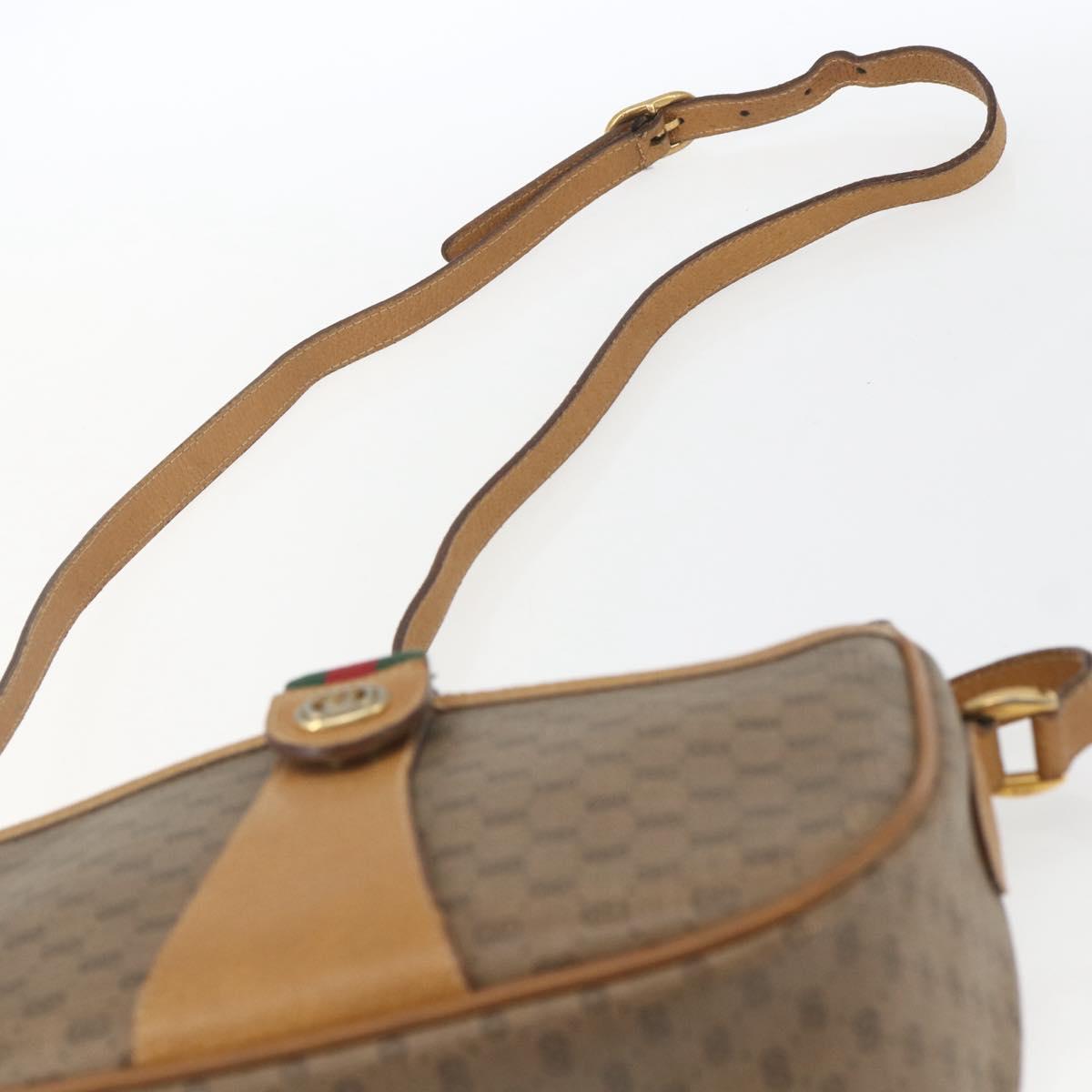 GUCCI Micro GG Supreme Web Sherry Line Bag PVC Beige Gold 89 02 032 Auth 163977