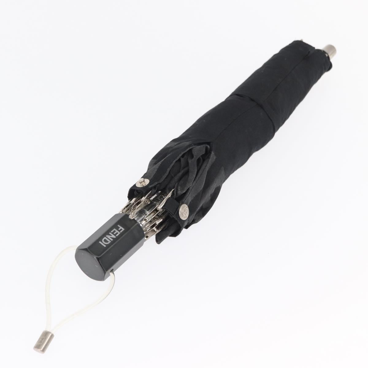 FENDI Zucca Canvas Umbrella Nylon Black Auth 163979