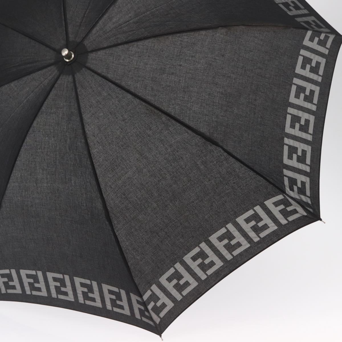 FENDI Zucca Canvas Umbrella Nylon Black Auth 163979