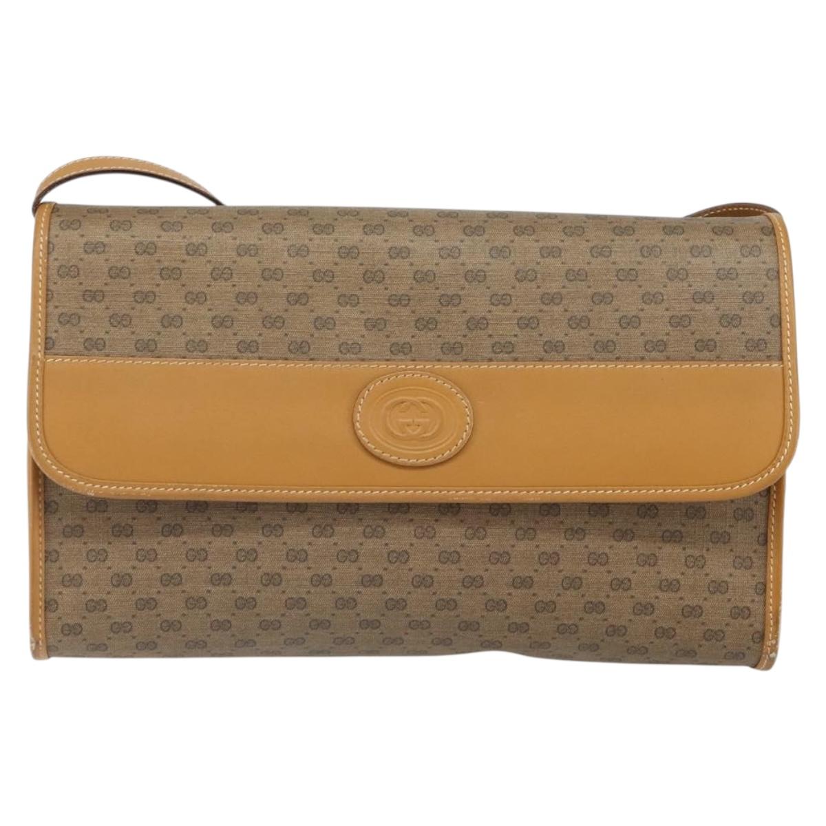 GUCCI Micro GG Supreme Shoulder Bag PVC Beige Gold 004 14 0264 Auth 163995