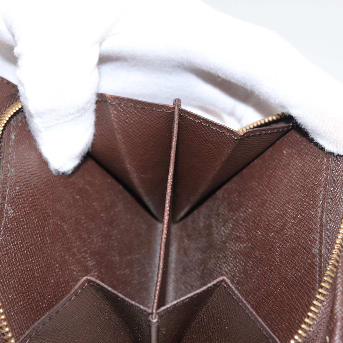 LOUIS VUITTON Damier Ebene Compact Zip Wallet N61668 LV Auth 163998