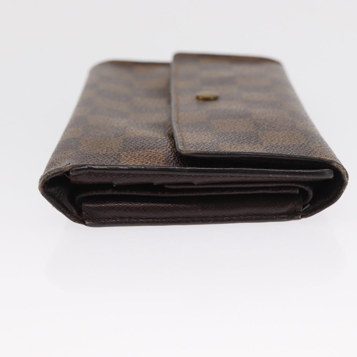 LOUIS VUITTON Damier Ebene Portefeuille International Wallet N61217 Auth 163999