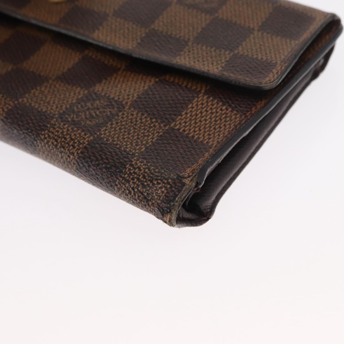 LOUIS VUITTON Damier Ebene Portefeuille International Wallet N61217 Auth 163999