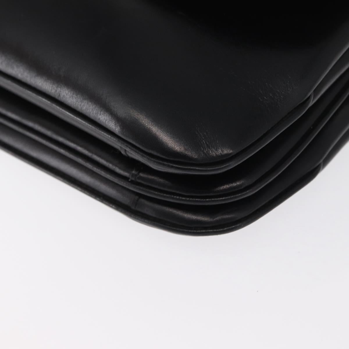 CELINE Shoulder Bag Leather Black Gold Auth 164016