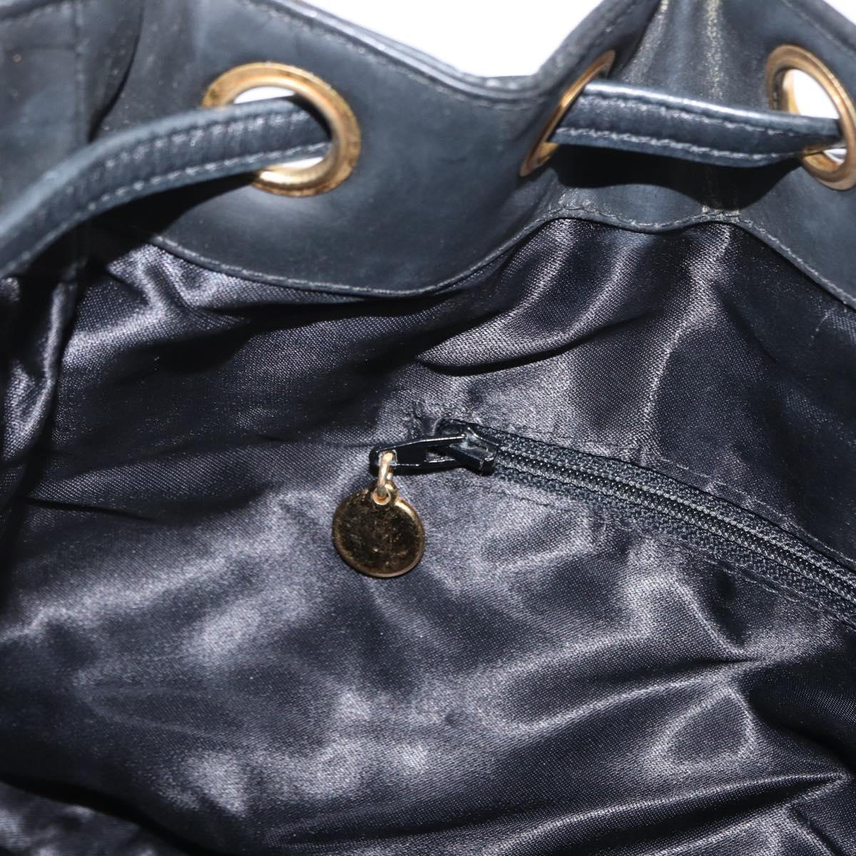 CHANEL Chain Shoulder Bag Patent leather Black Gold CC Auth 164017