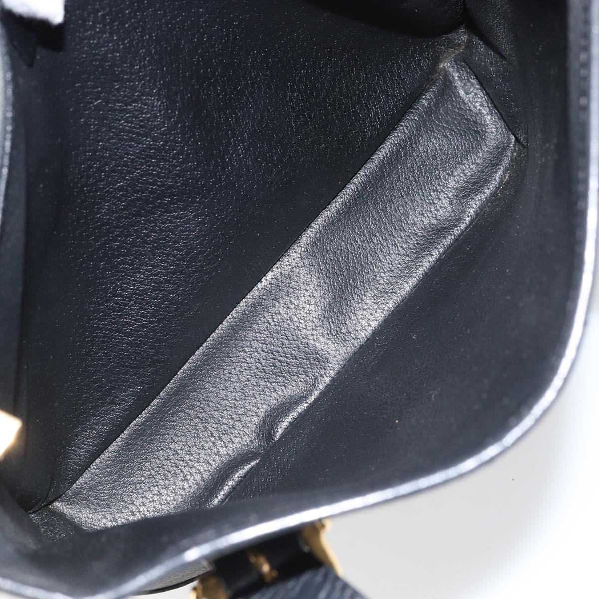 CELINE Macadam Canvas Shoulder Bag PVC Leather Black Gold Auth 164025