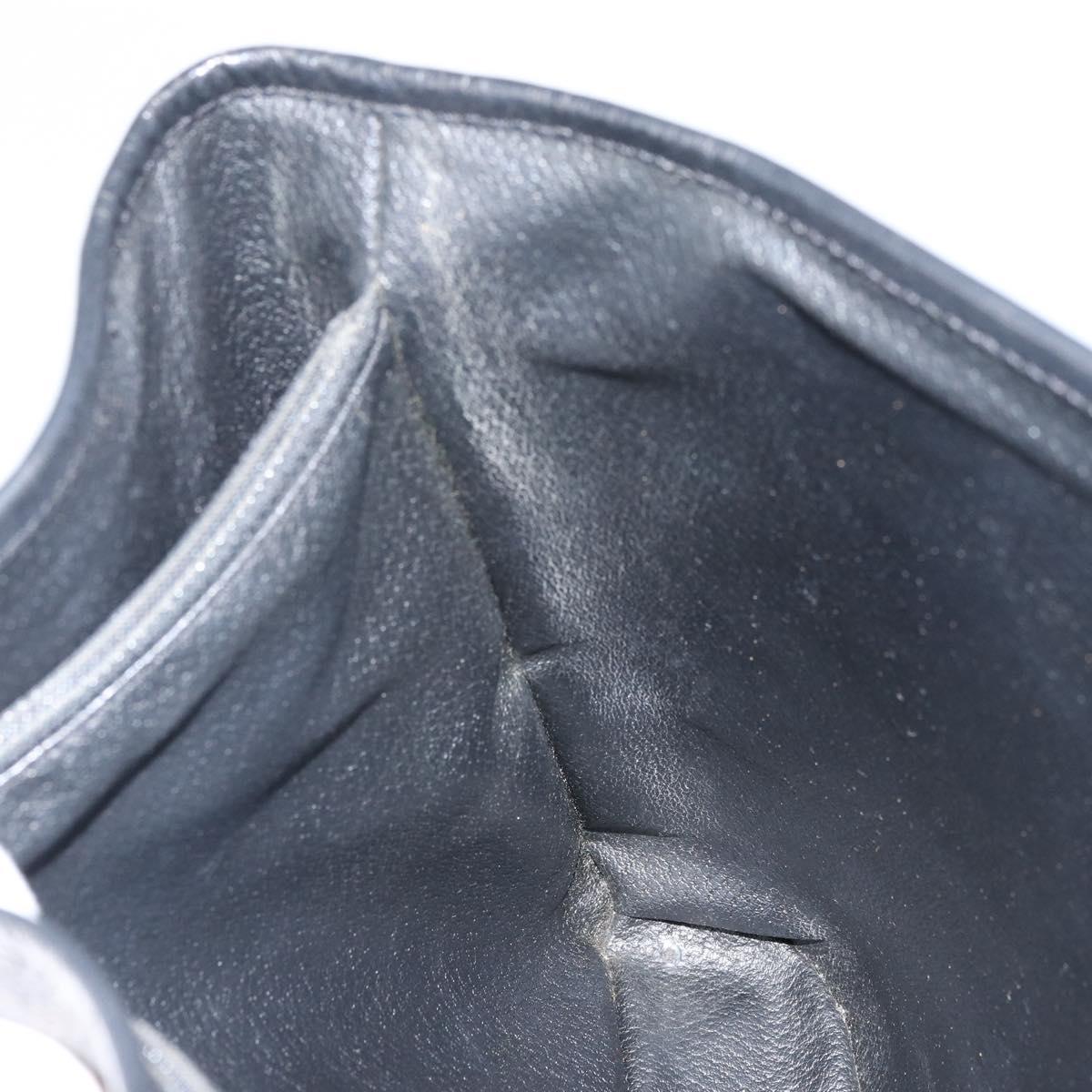 CELINE Macadam Canvas Shoulder Bag PVC Leather Black Gold Auth 164025