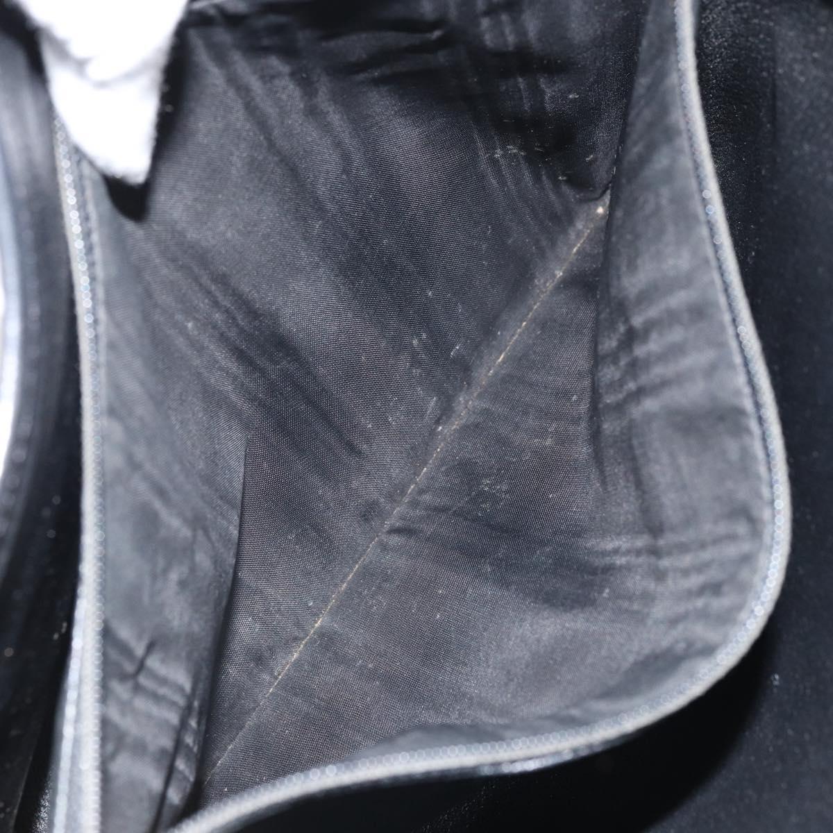 CELINE Macadam Canvas Shoulder Bag PVC Leather Black Gold Auth 164025