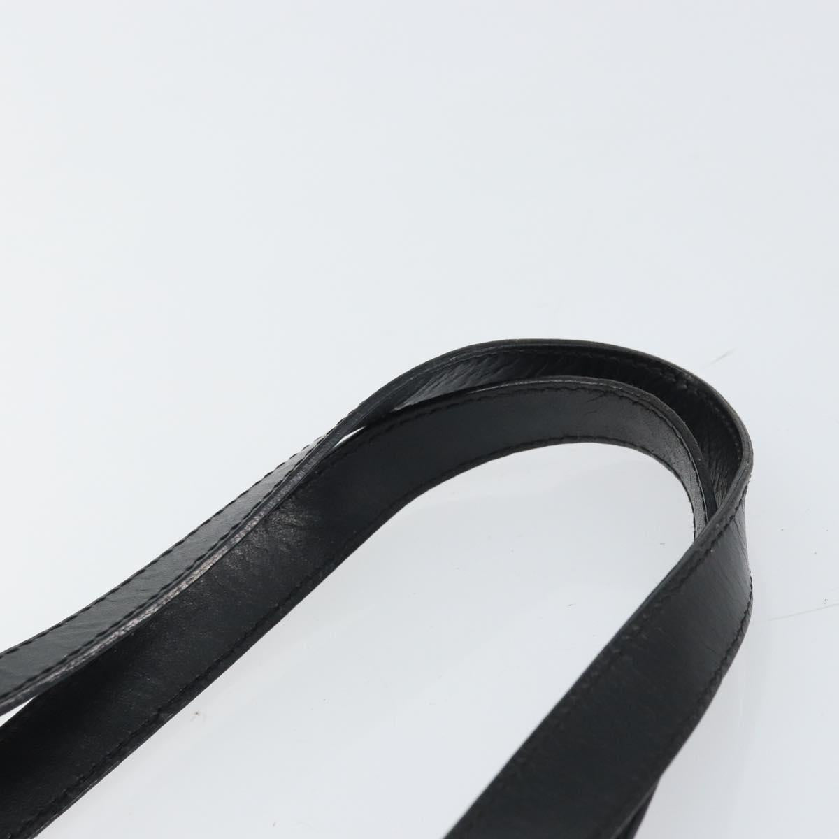 CELINE Macadam Canvas Shoulder Bag PVC Leather Black Gold Auth 164025