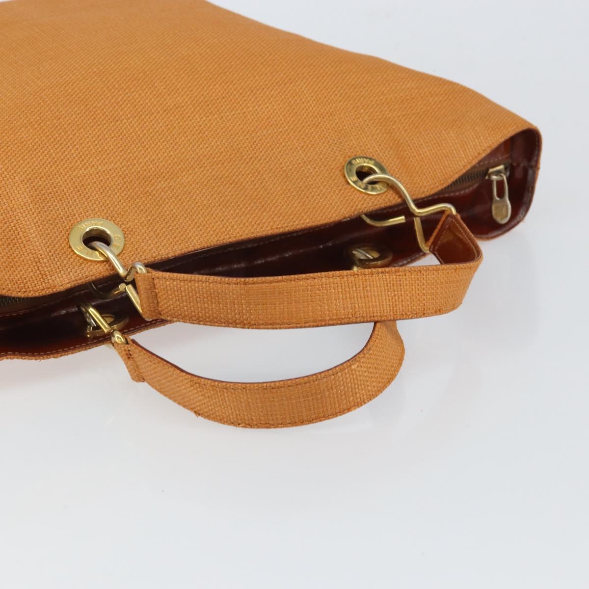 CELINE Shoulder Bag Nylon Orange Gold Auth 164026