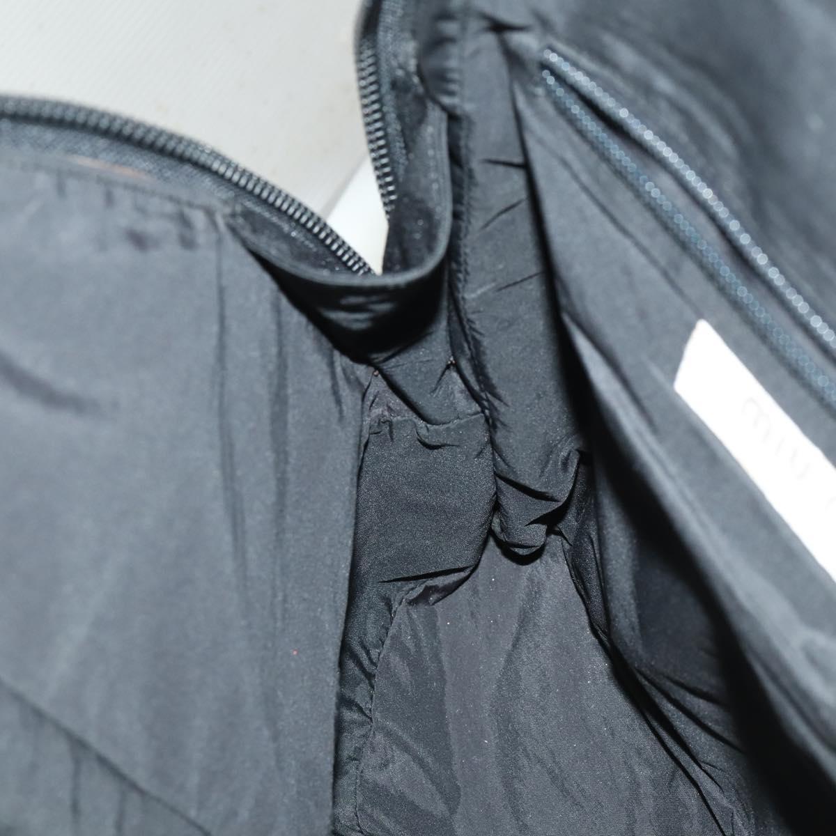 Miu Miu Backpack Canvas Black Silver Auth 164027