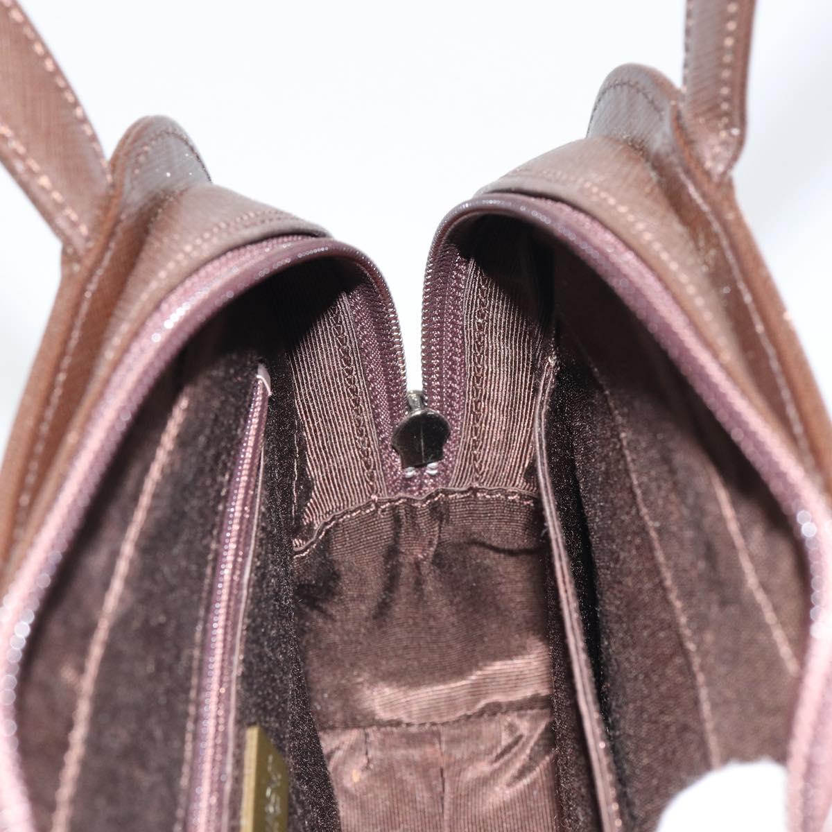SAINT LAURENT Hand Bag Leather Brown Auth 164029