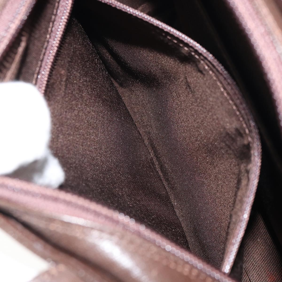 SAINT LAURENT Hand Bag Leather Brown Auth 164029