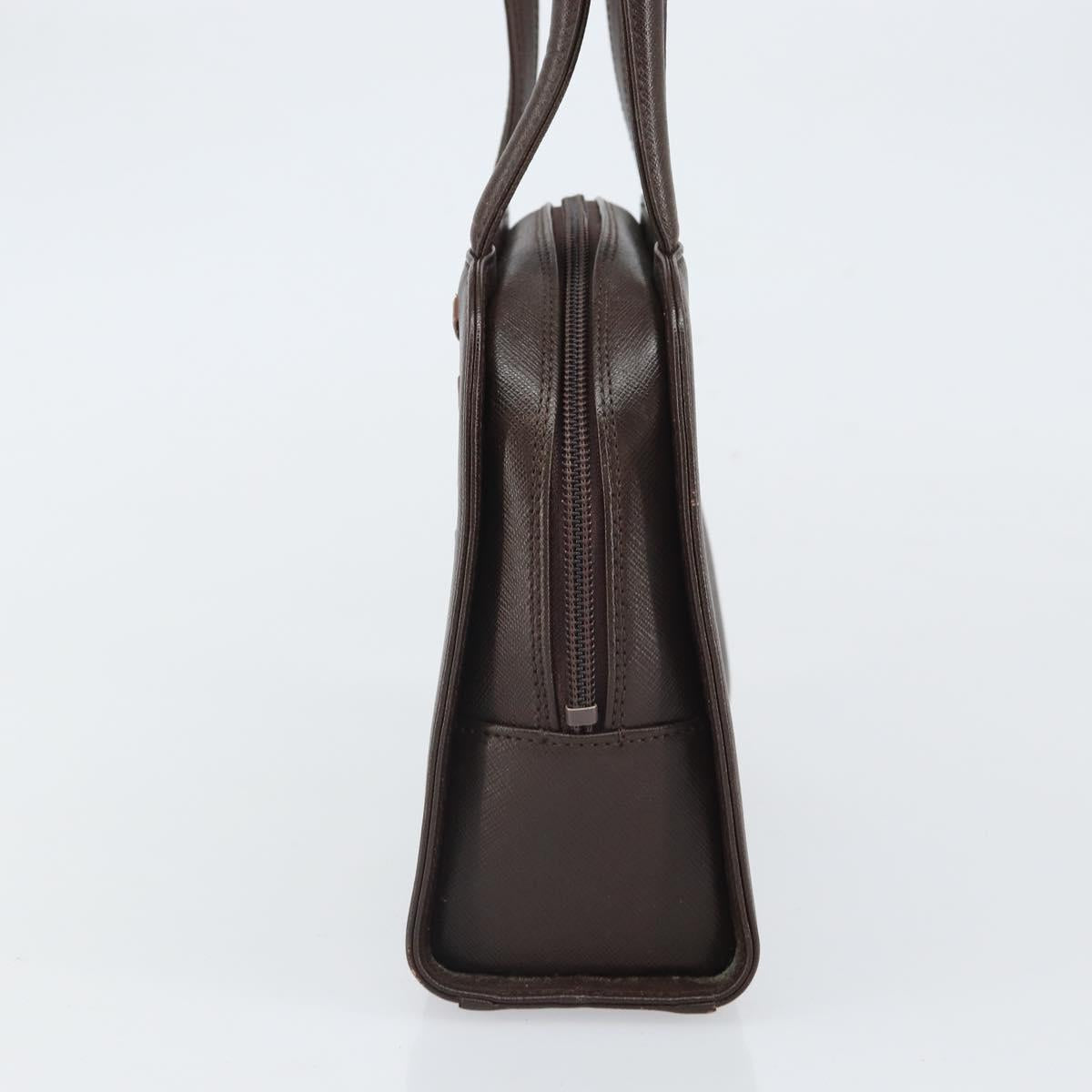 SAINT LAURENT Hand Bag Leather Brown Auth 164029