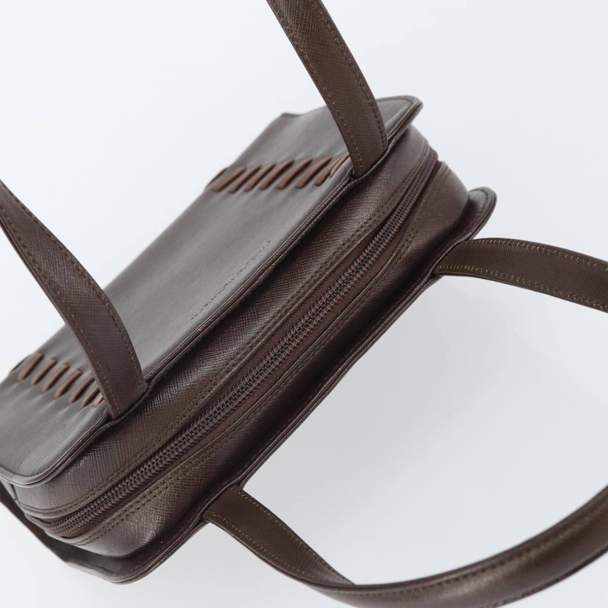 SAINT LAURENT Hand Bag Leather Brown Auth 164029
