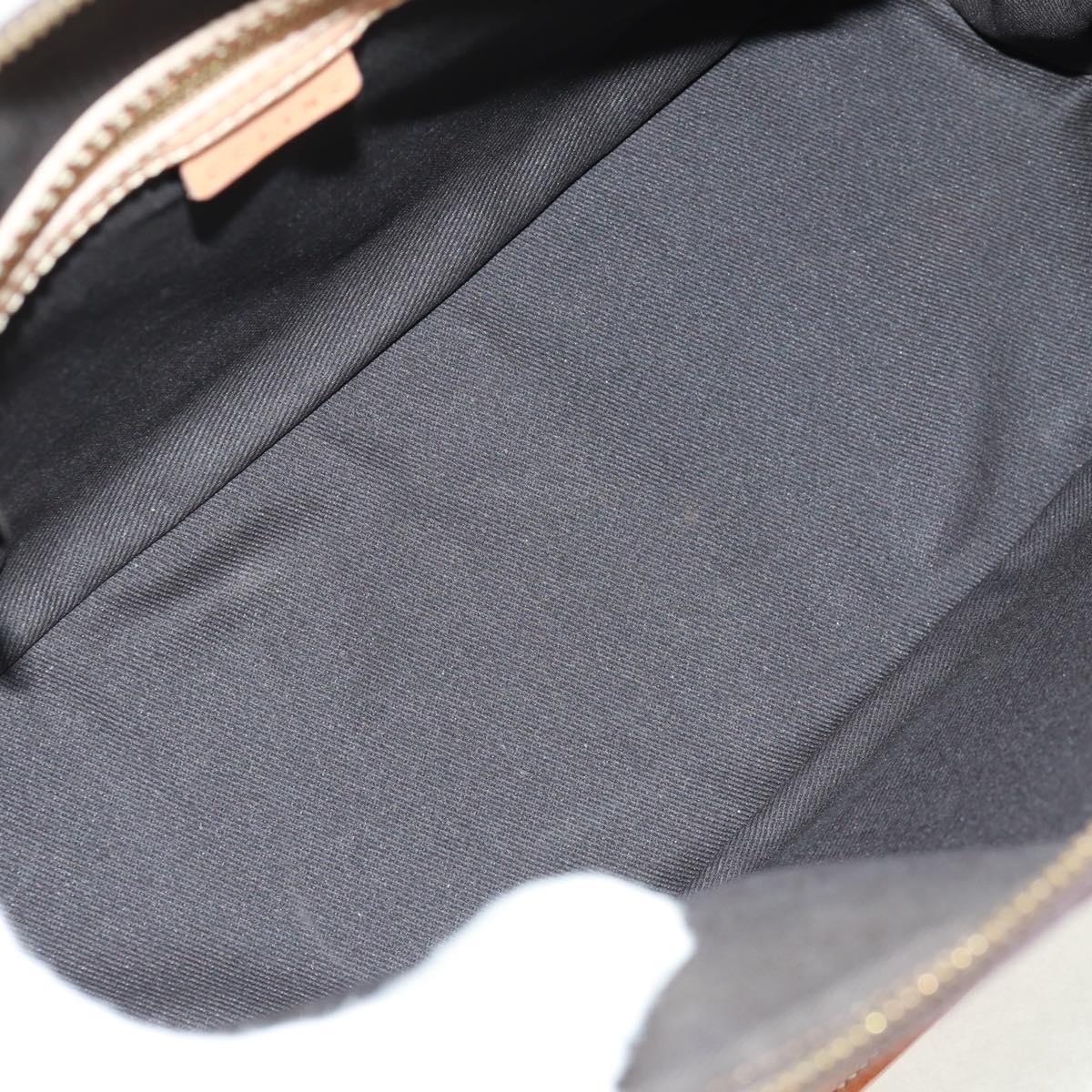 CELINE Macadam Canvas Hand Bag PVC Leather Brown Gold Auth 164047V