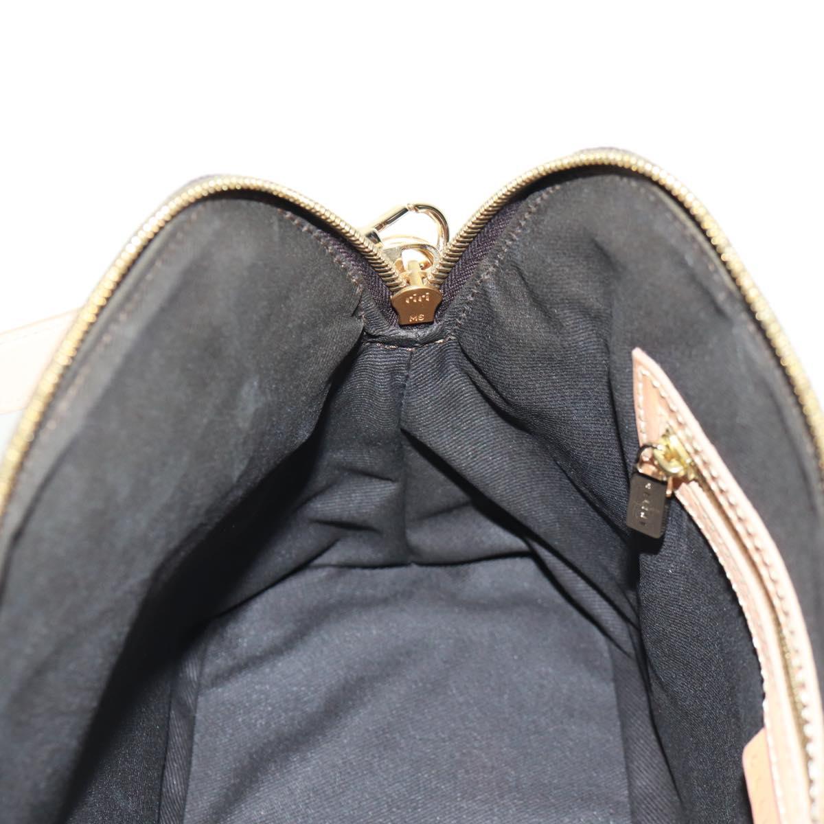 CELINE Macadam Canvas Hand Bag PVC Leather Brown Gold Auth 164047V