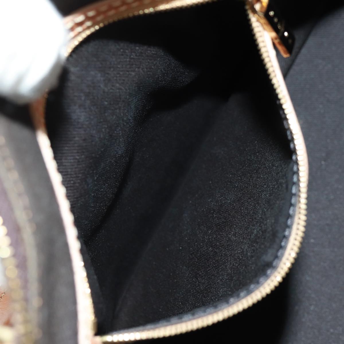 CELINE Macadam Canvas Hand Bag PVC Leather Brown Gold Auth 164047V