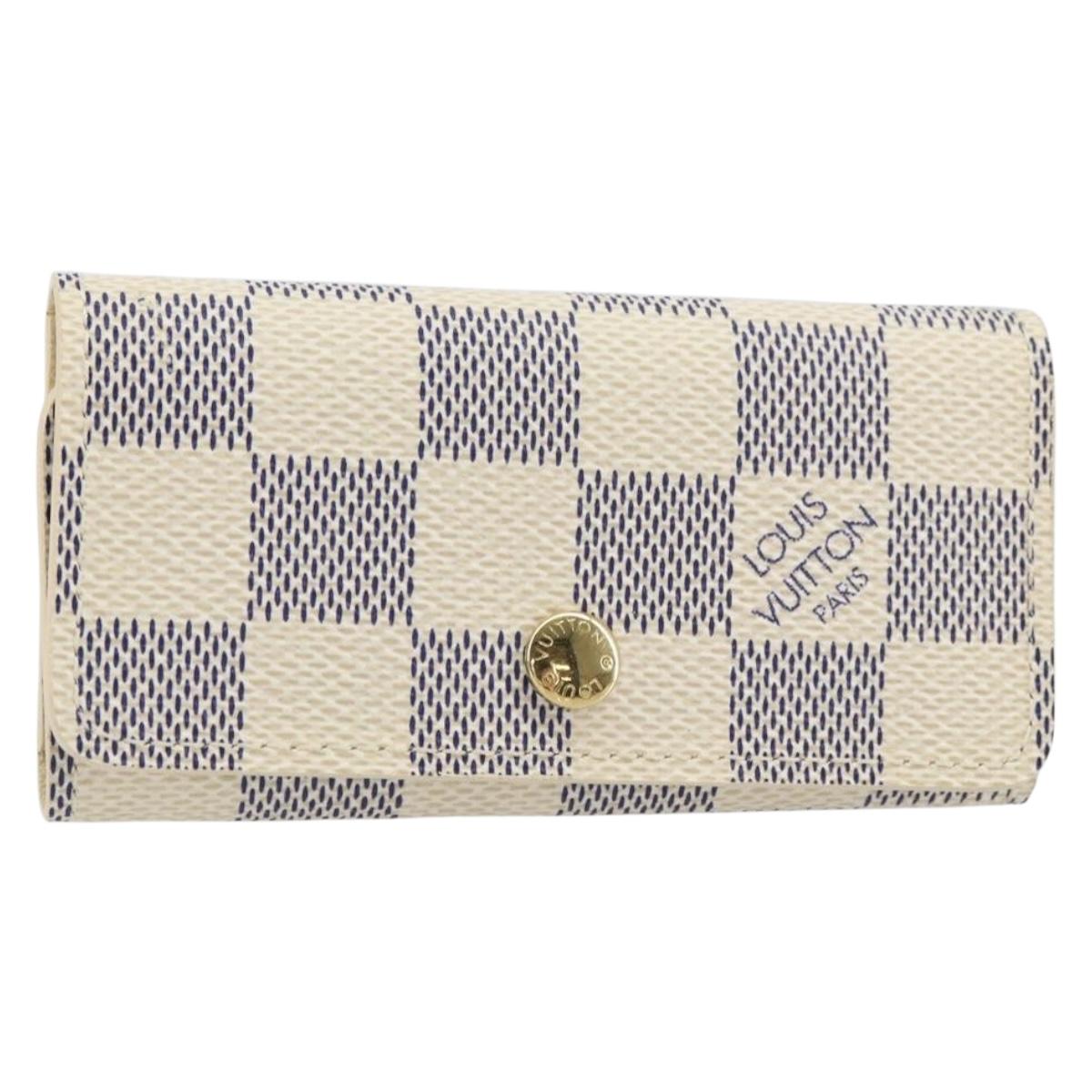LOUIS VUITTON Damier Azur Multicles 4 Key Case N60020 LV Auth 164049V