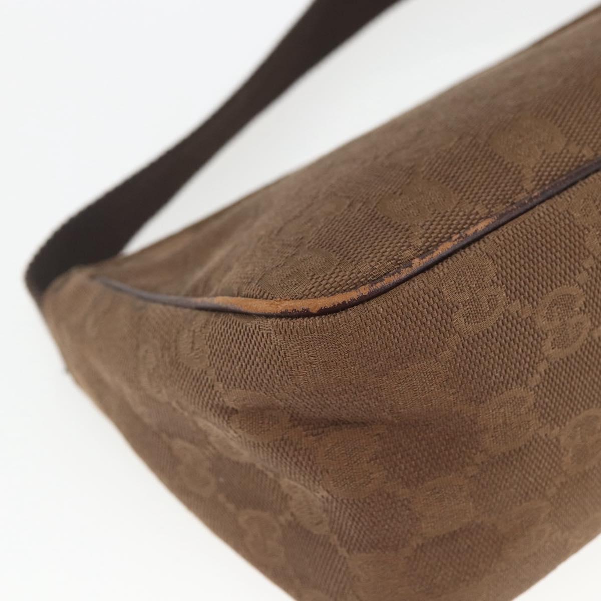 GUCCI GG Canvas Shoulder Bag Brown Gold 106644 Auth 164050