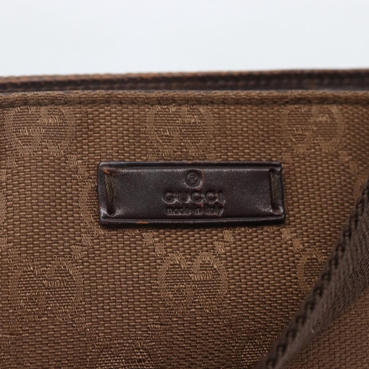 GUCCI GG Canvas Shoulder Bag Brown Gold 106644 Auth 164050