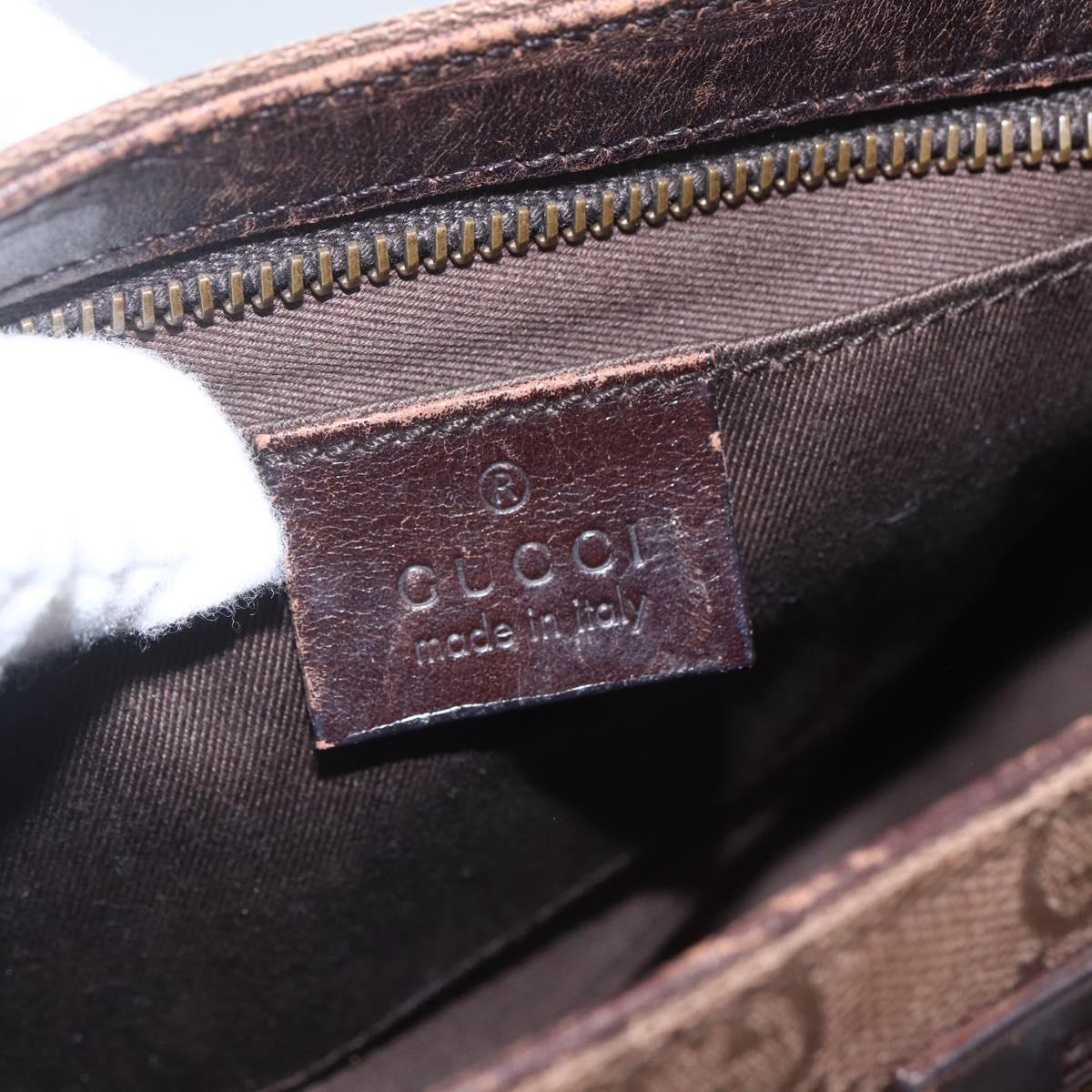 GUCCI GG Canvas Shoulder Bag Brown Gold 106644 Auth 164050