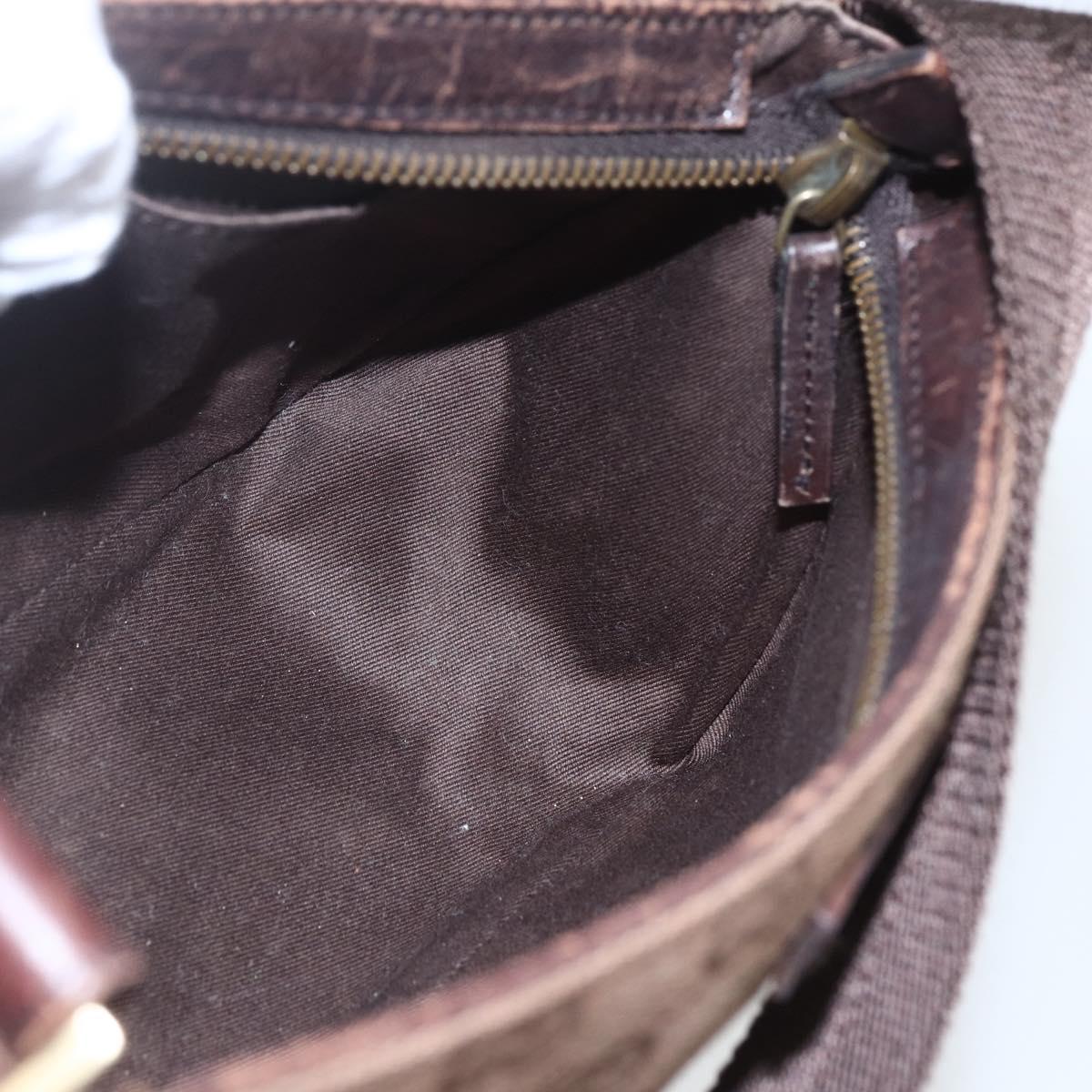 GUCCI GG Canvas Shoulder Bag Brown Gold 106644 Auth 164050