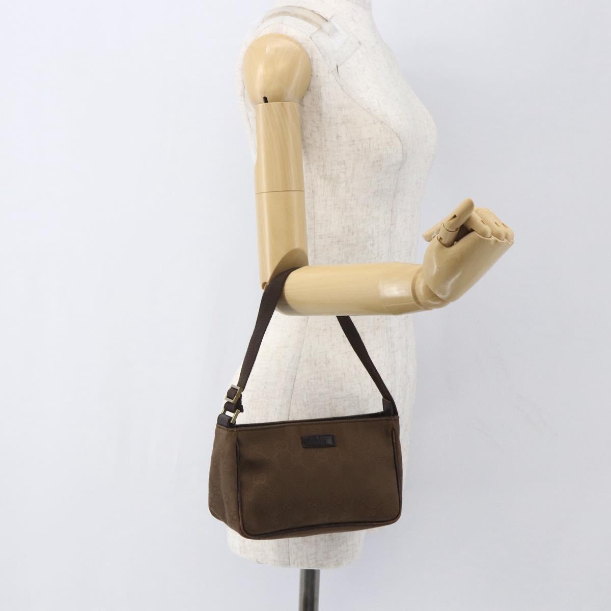 GUCCI GG Canvas Shoulder Bag Brown Gold 106644 Auth 164050