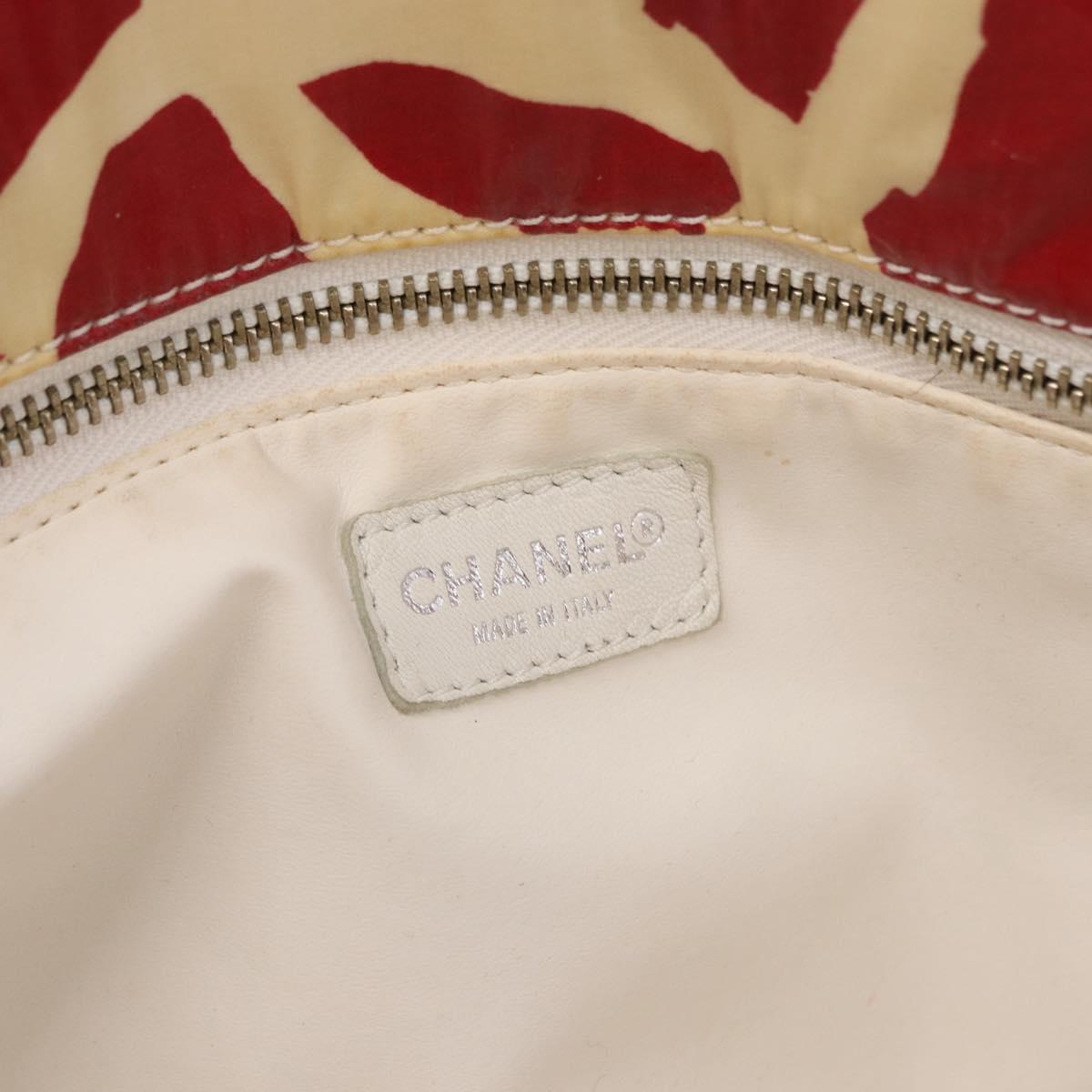 CHANEL Camelia Tote Bag Nylon Red CC Auth 164053