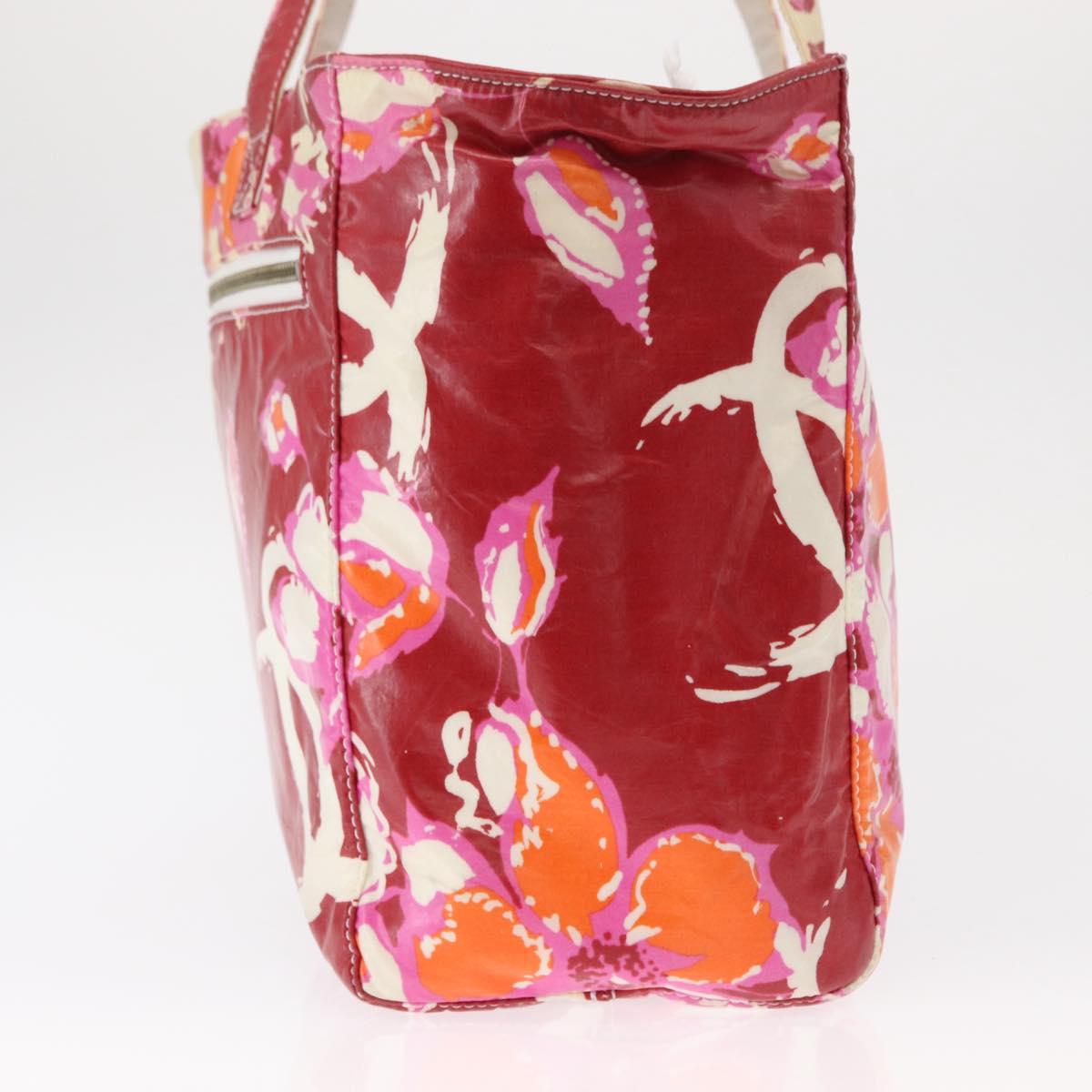 CHANEL Camelia Tote Bag Nylon Red CC Auth 164053