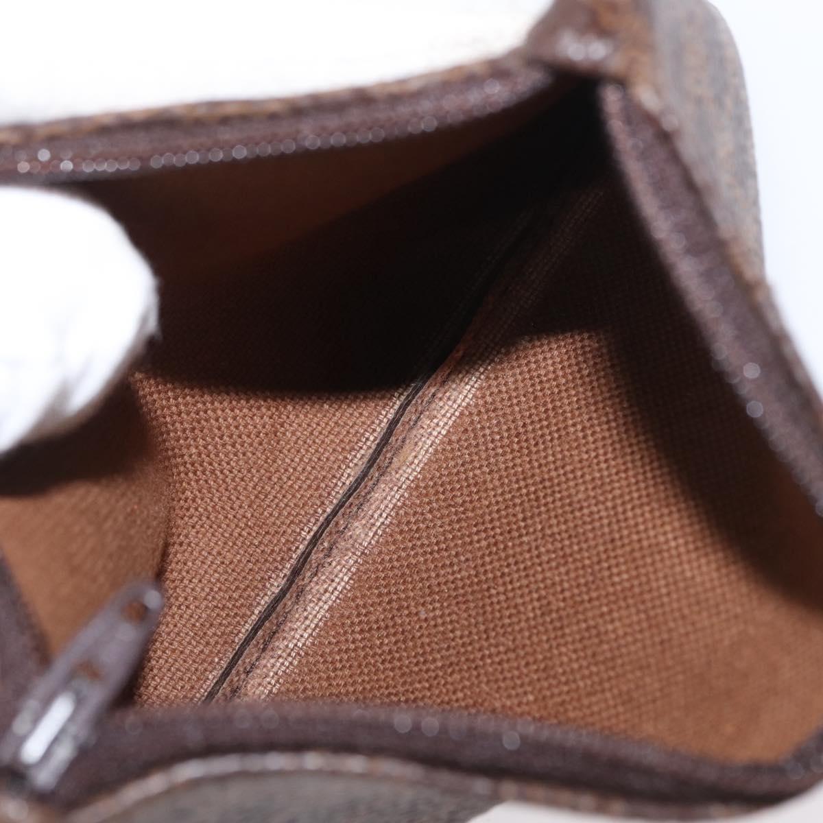 CELINE Macadam Canvas Shoulder Bag PVC Leather Brown Gold Auth 164060