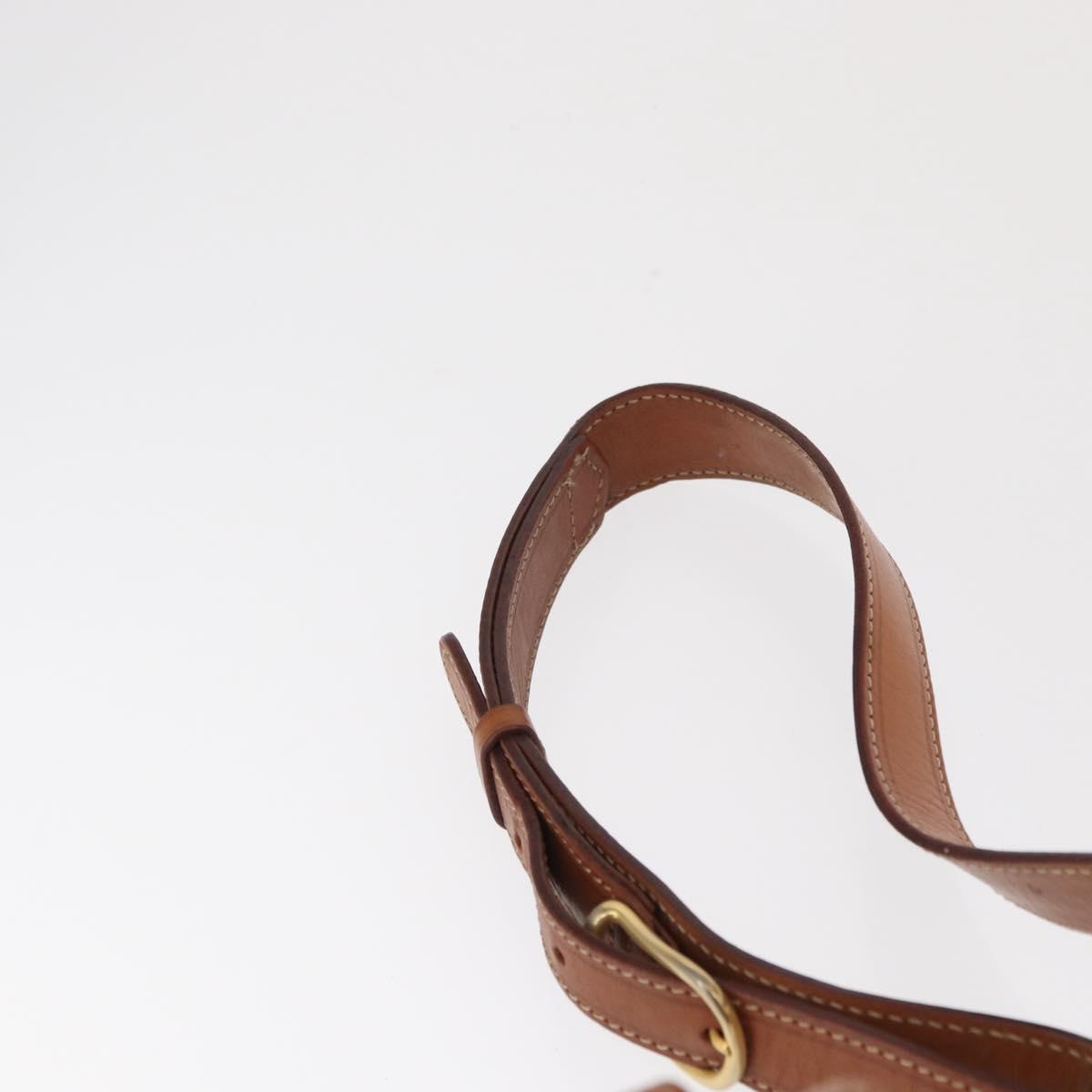 CELINE Macadam Canvas Shoulder Bag PVC Leather Brown Gold Auth 164060