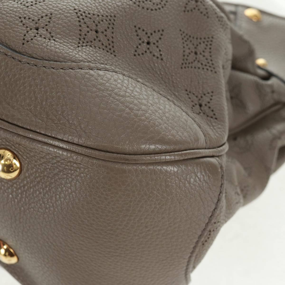 LOUIS VUITTON Mahina Solar Powered PM Bag Leather Taupe M93124 LV Auth 164063V