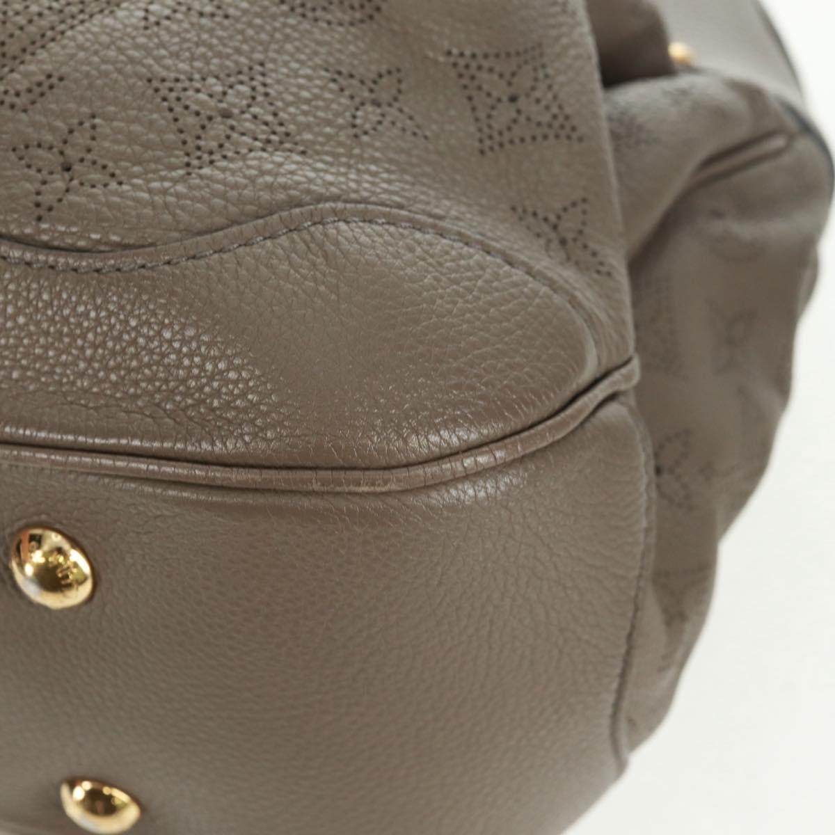 LOUIS VUITTON Mahina Solar Powered PM Bag Leather Taupe M93124 LV Auth 164063V