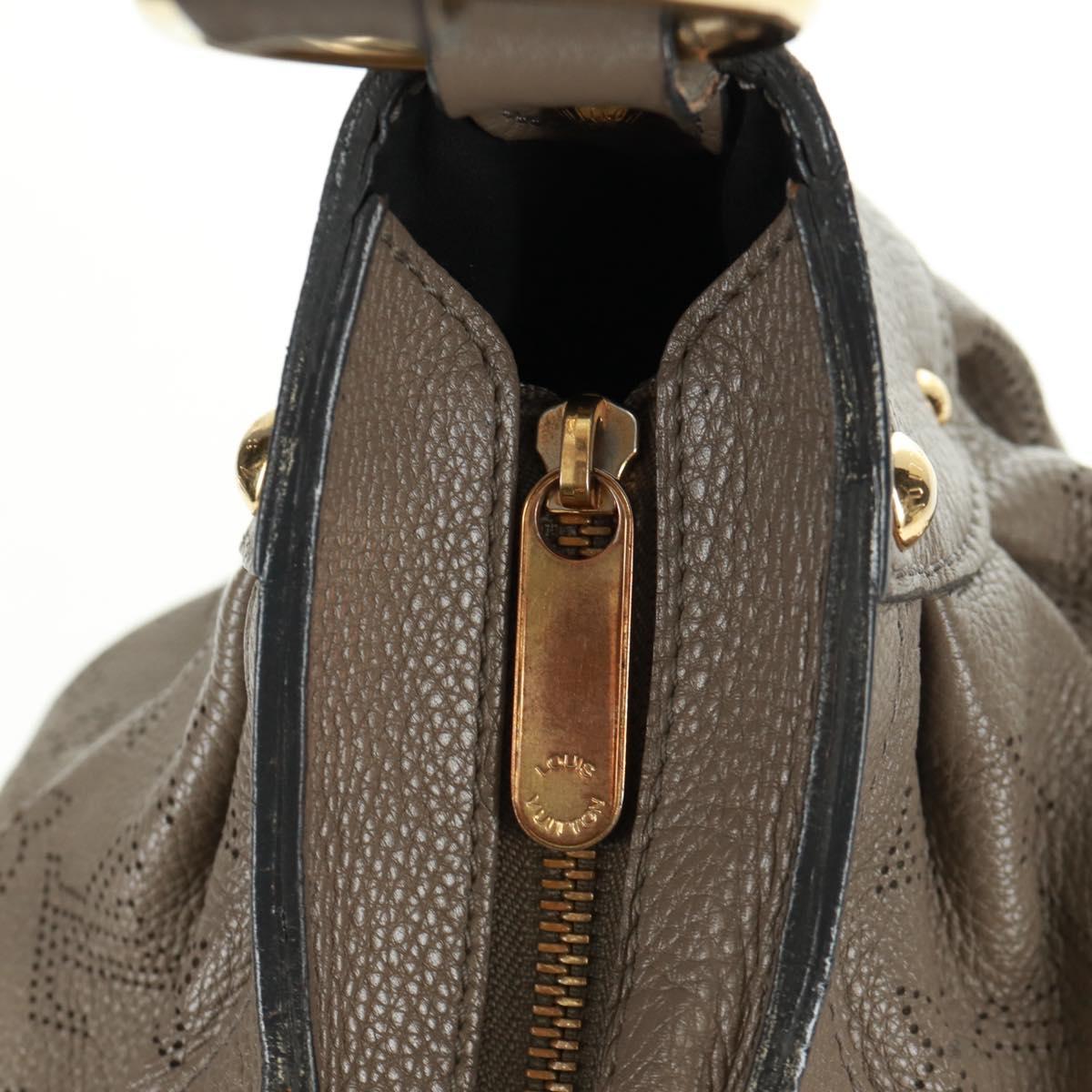 LOUIS VUITTON Mahina Solar Powered PM Bag Leather Taupe M93124 LV Auth 164063V