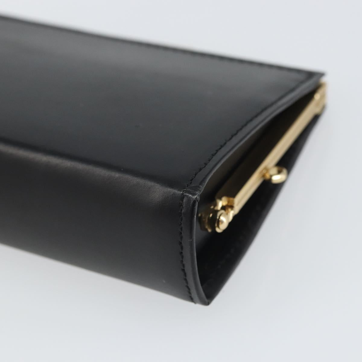 BURBERRY Nova Check Coin Purse Leather Black Gold Auth 164072V