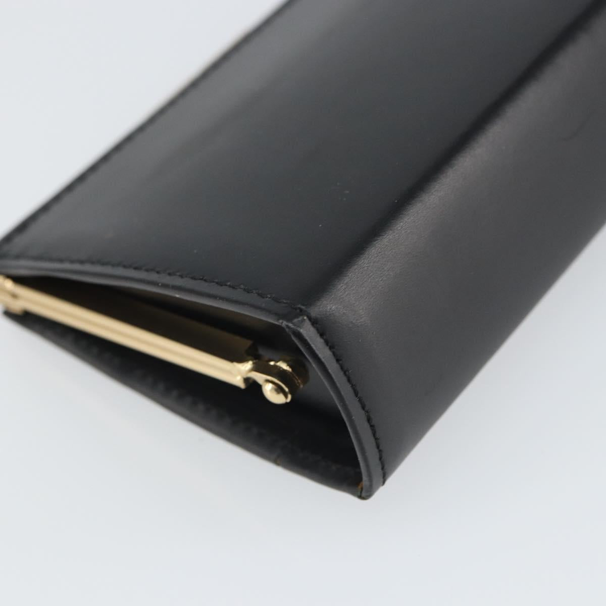 BURBERRY Nova Check Coin Purse Leather Black Gold Auth 164072V