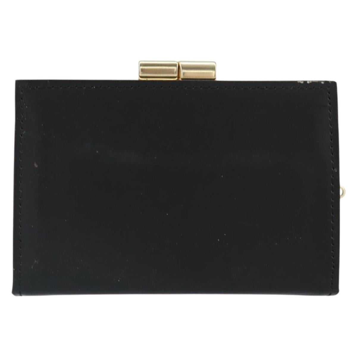 BURBERRY Nova Check Coin Purse Leather Black Gold Auth 164072V