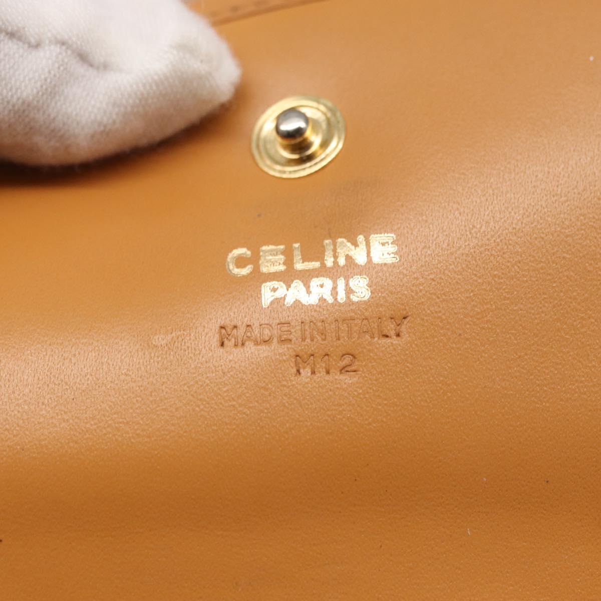 CELINE Macadam Canvas Long Wallet PVC Beige Gold Auth 164073V
