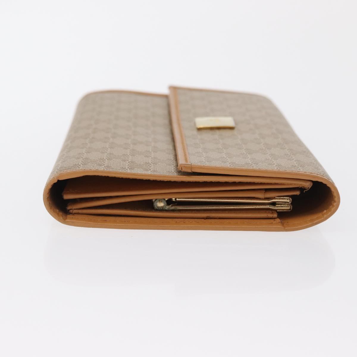CELINE Macadam Canvas Long Wallet PVC Beige Gold Auth 164073V