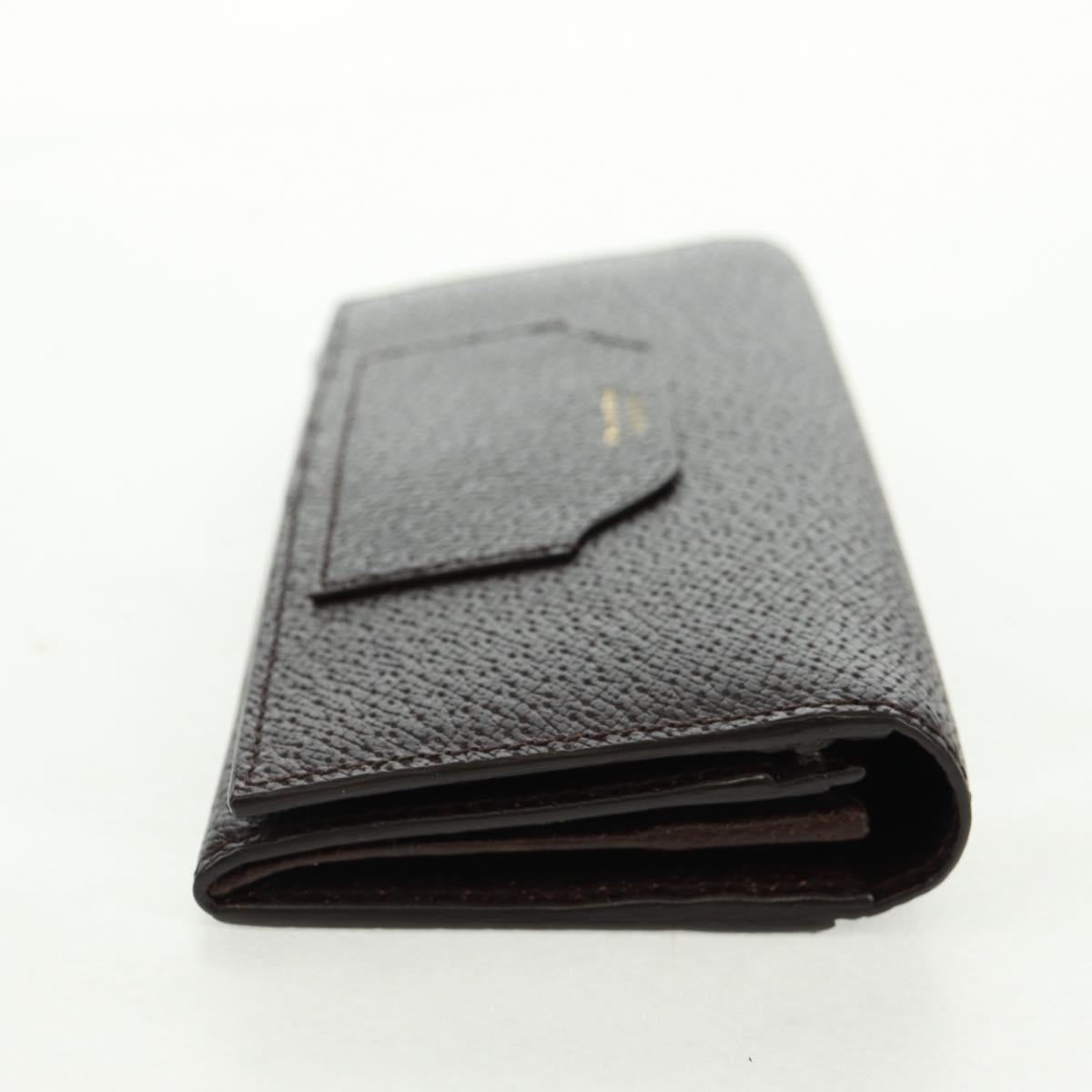 GUCCI Long Wallet Leather Dark Brown Gold 322104 Auth 164074V
