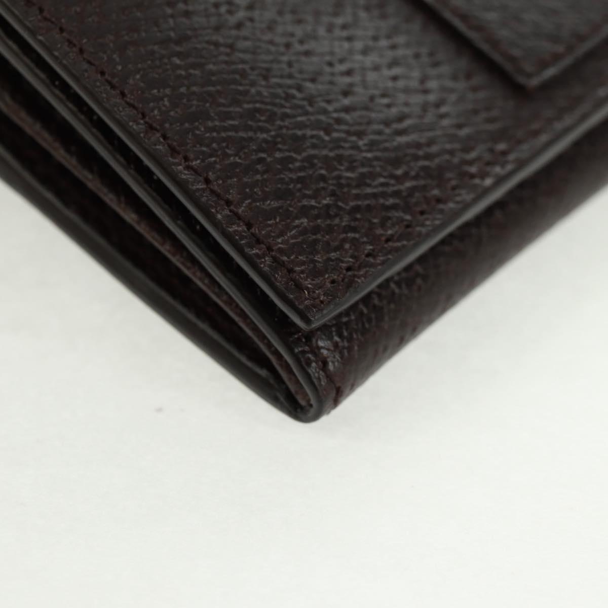 GUCCI Long Wallet Leather Dark Brown Gold 322104 Auth 164074V