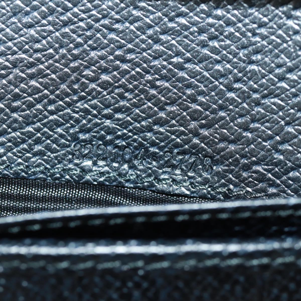 GUCCI Long Wallet Leather Black Silver 322104 Auth 164075V