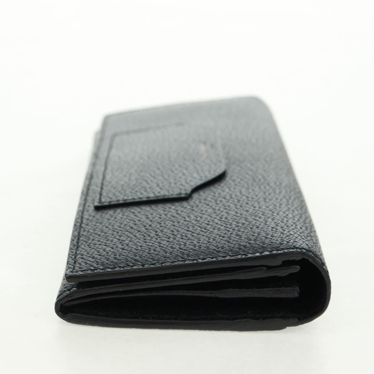 GUCCI Long Wallet Leather Black Silver 322104 Auth 164075V