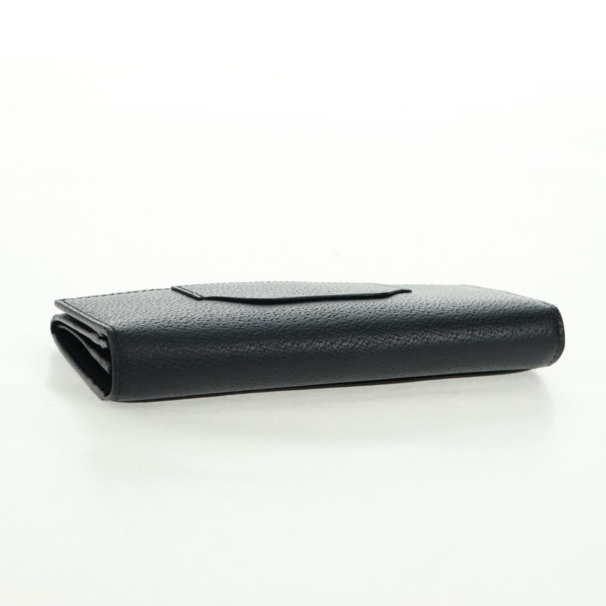 GUCCI Long Wallet Leather Black Silver 322104 Auth 164075V