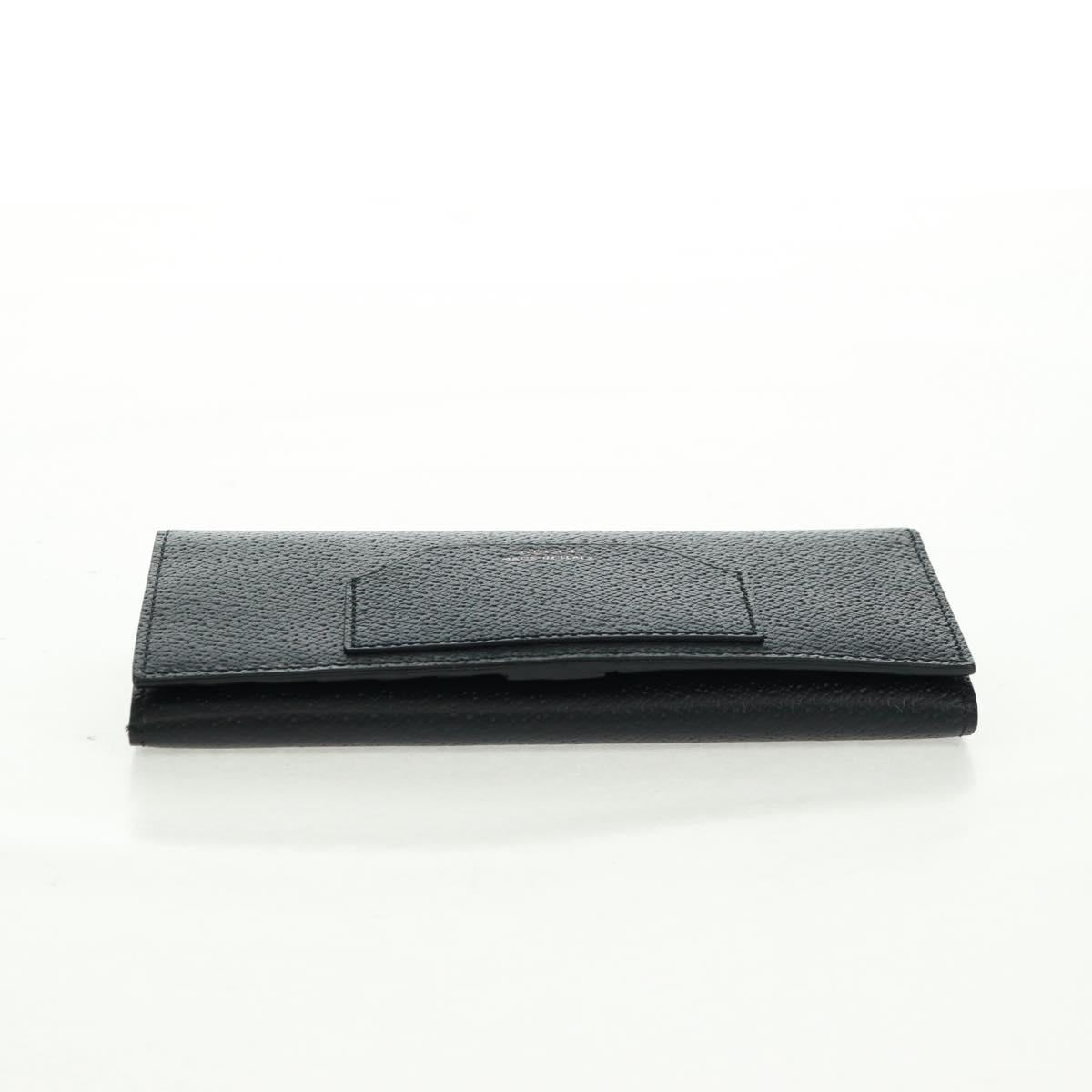 GUCCI Long Wallet Leather Black Silver 322104 Auth 164075V