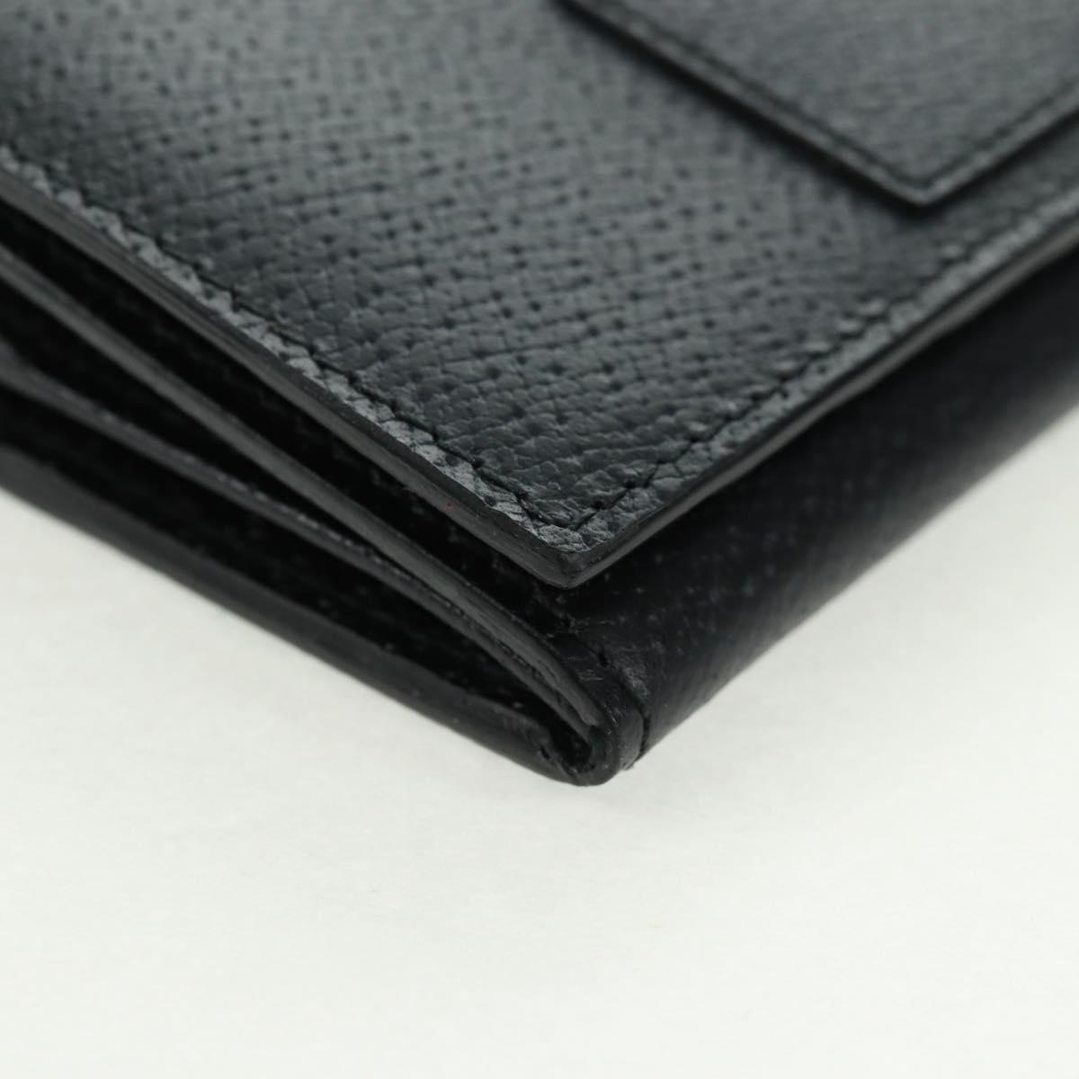 GUCCI Long Wallet Leather Black Silver 322104 Auth 164075V