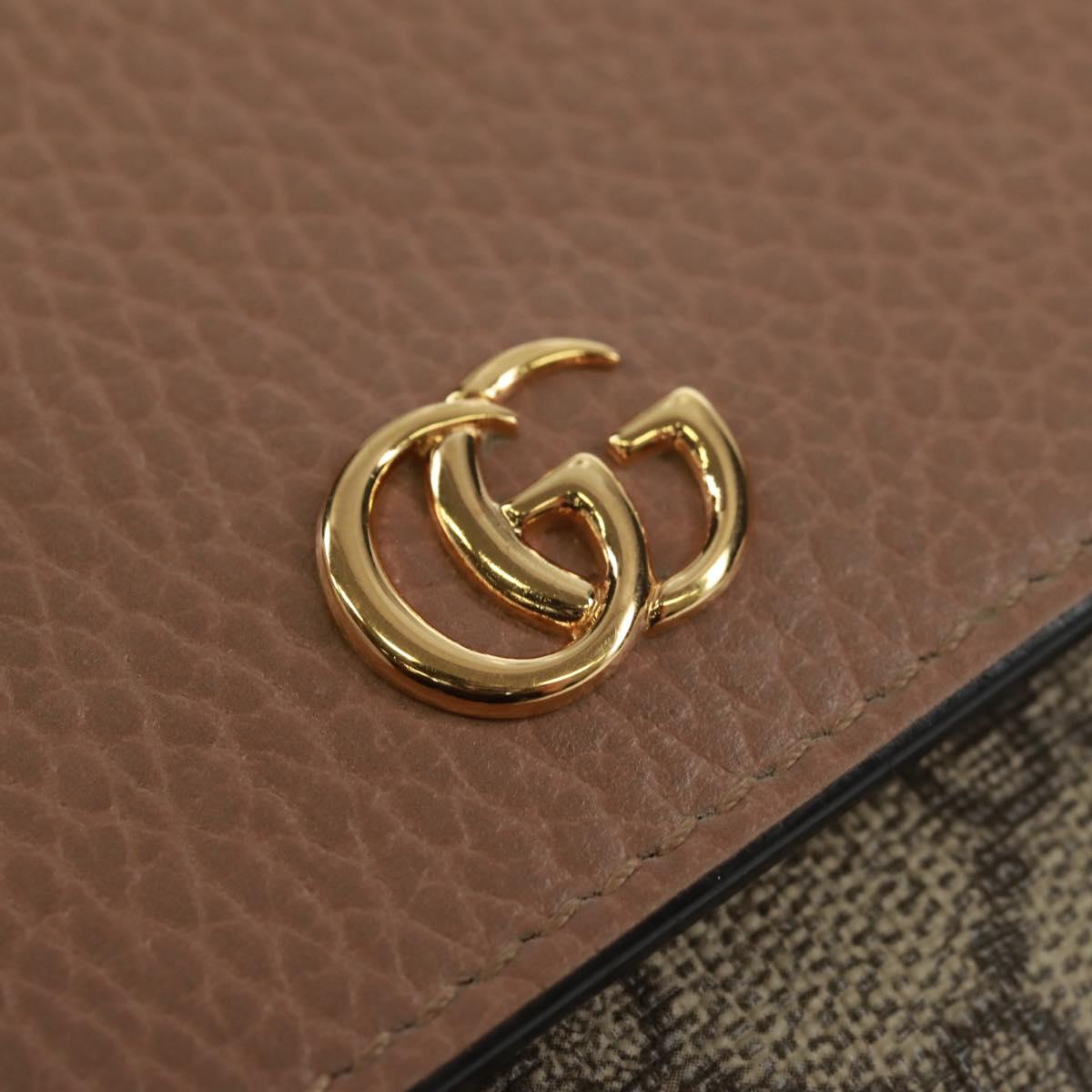 GUCCI GG Supreme Long Wallet PVC Beige Gold 598587 Auth 164076V