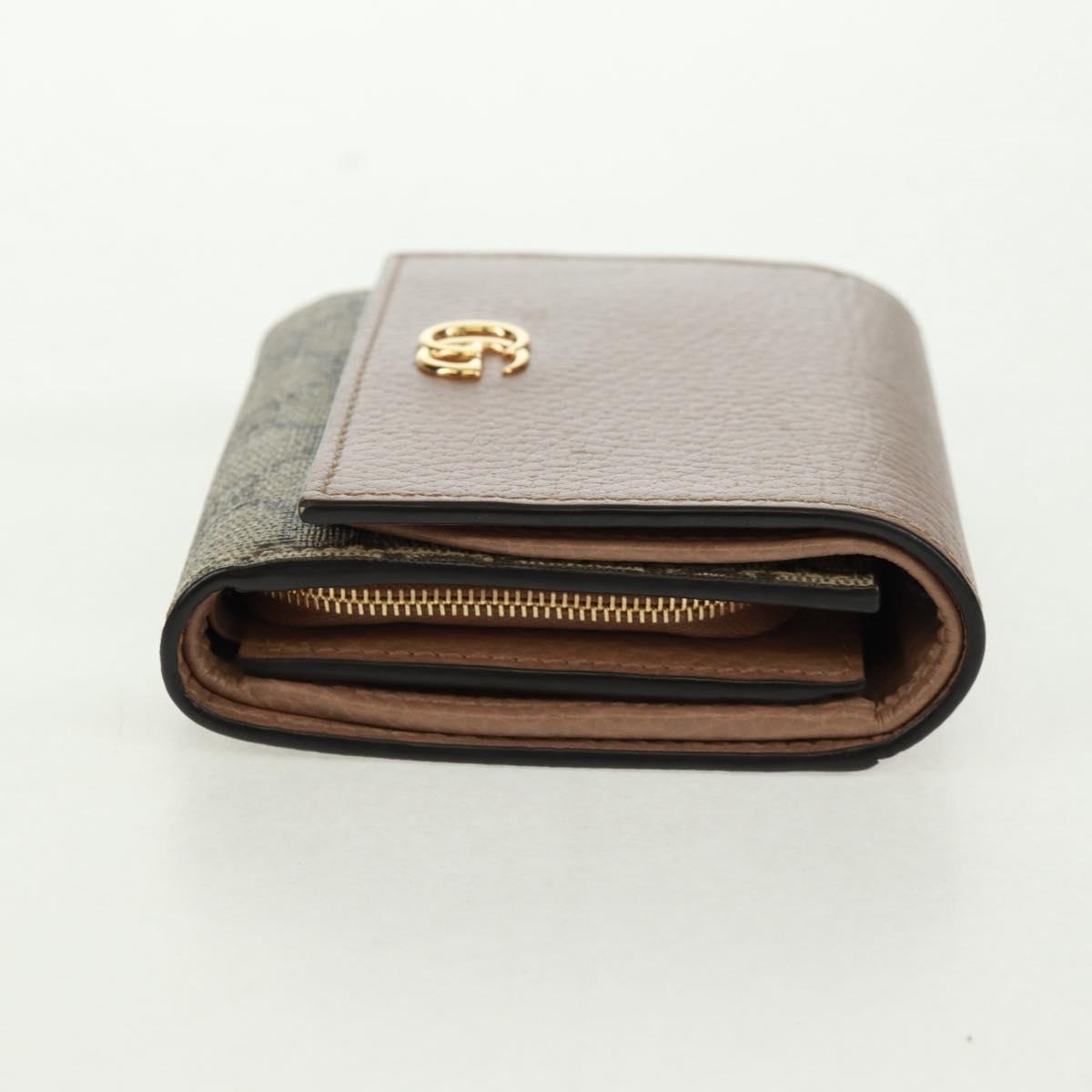 GUCCI GG Supreme Long Wallet PVC Beige Gold 598587 Auth 164076V