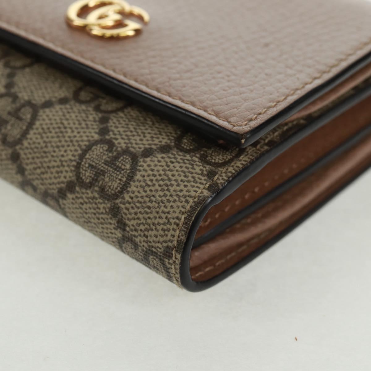 GUCCI GG Supreme Long Wallet PVC Beige Gold 598587 Auth 164076V